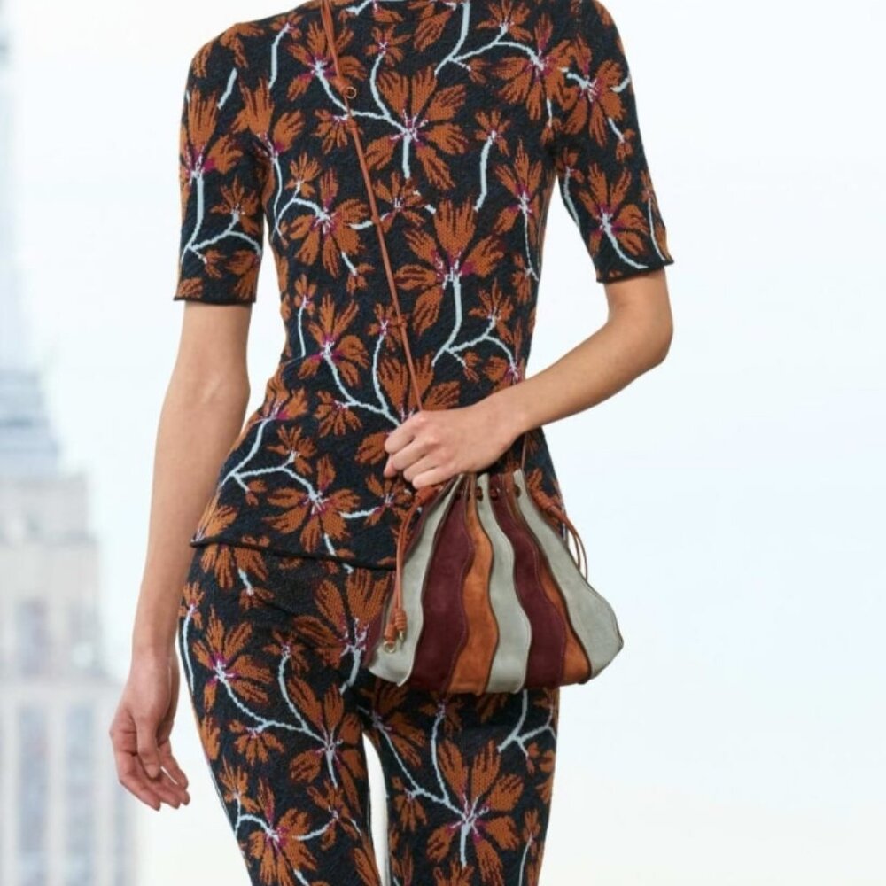 NWT ULLA JOHNSON Flora Jacquard Knit Top in Bellflower P $490